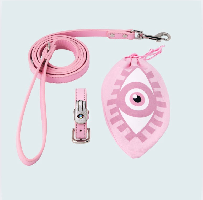 Pink Hamsa Collar Set