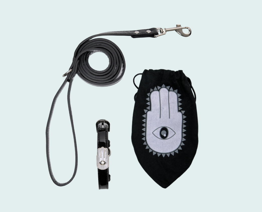 Black Hamsa Collar Set
